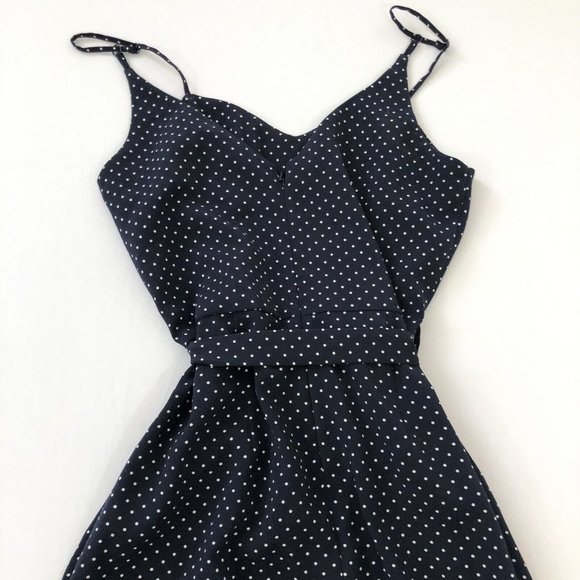 Carolina Belle Romper Women's 2 Blue Polka Dot Toe Front Spaghetti Strap Size 2 - Picture 16 of 16